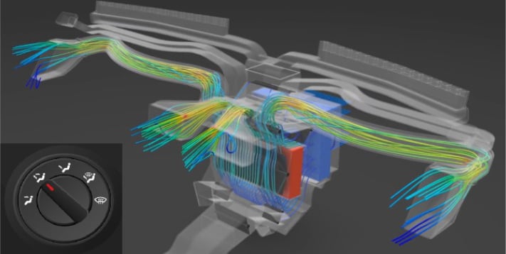 Screenshot of a fluid simulation 