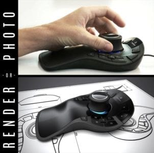 Product marketing rendering of 3D mouse