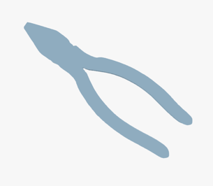 the generated model of a pair of pliers using Trinckle's Photo-to-Outline tool