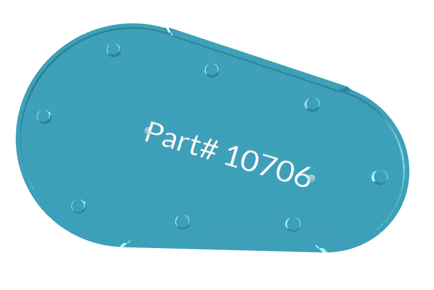 a part with a debossed label in trinckle's freeform label app