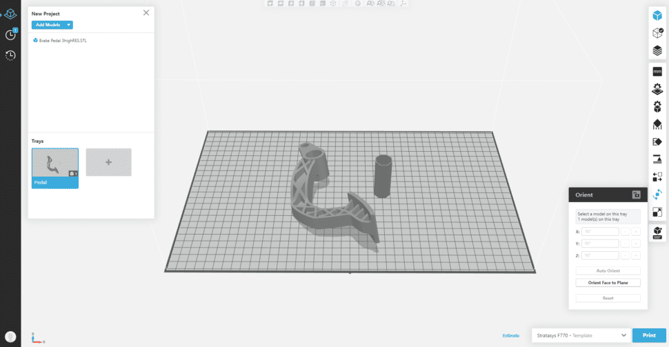 GrabCAD Prints User interface