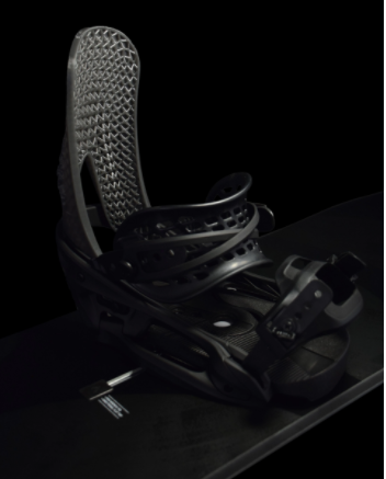 Production parts from the Stratasys Origin One are durable even in cold environments. Here is a snowboard binding high back 3d printed on the Origin One from Stratasys.